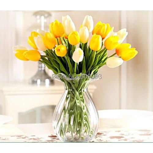 Real touch tulip PU artificial flower, christmas home decoration, wedding party floral arranging ornament bouquet ,30PCS