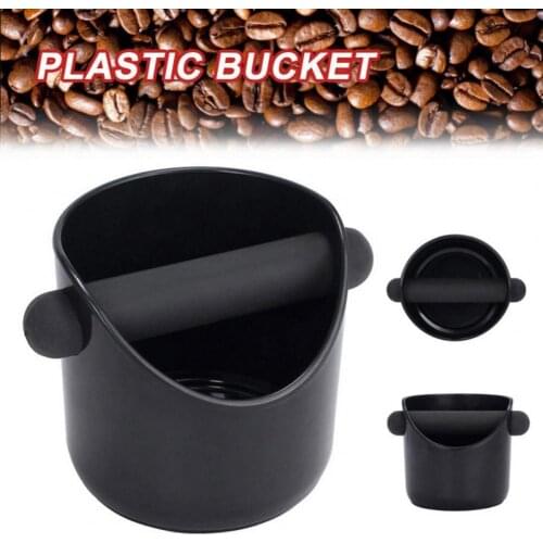 Coffee Knock Box No Annoying Noise Removable Knock Bar ABS Big Mouth Black Espresso Knock Box for Home