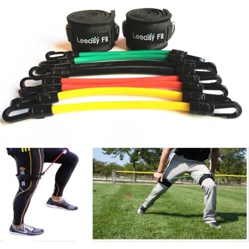 8 Tubes Resistance Bands Set Power Rope leg restraint Stretch band fitness for Run Kick Boxing Punch Taekwondo All Sports