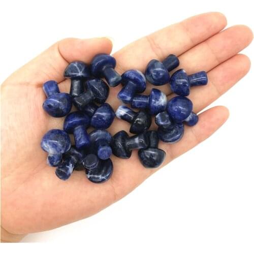 Beautiful 1/2Pcs Natural Sodalite Mushroom Shaped Polished Stone Decor Healing Gift Natural Quartz Crystals
