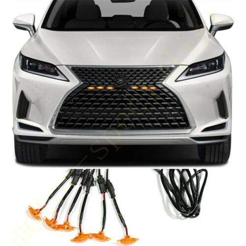 NEW For Lexus RX350 2016 17 18 19 20 21 Grille LED Amber Light Raptor Style Grill Trim Cover 6PCS car accessories
