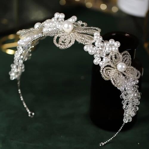 New handmade headband headband accessories Simple flower pearl headband headwear LB