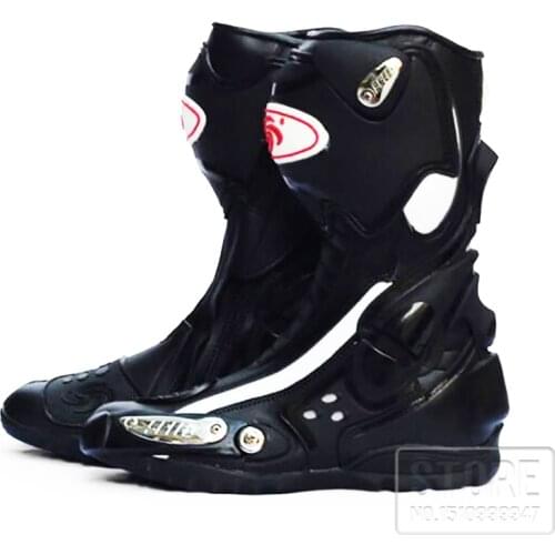 New Mens Motocross Microfiber Leather Boots Racing Motorcycle Protective Ankle Guards Shoes Riding Steet Moto Protection Boot