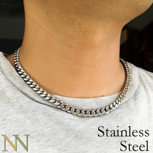 Stainless Steel Cuban Link Necklace 16 18 20 Inch Thick Heavy Twist Chain Choker for Men Women No Tarnish Gift Jewelry