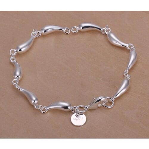 Bracelet Silver Plated Bracelet Silver Trendy Jewelry Bracelet Waterdrops Jewelry Wholesale Free Shipping azmn LH209