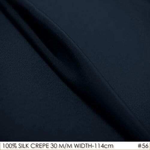 SILK CREPE DE CHINE 114cm width 30momme100%Natural Silk Fabric Heavy Silk Crepe De Chine Fabric Satin Fabrics Dark Blue NO56