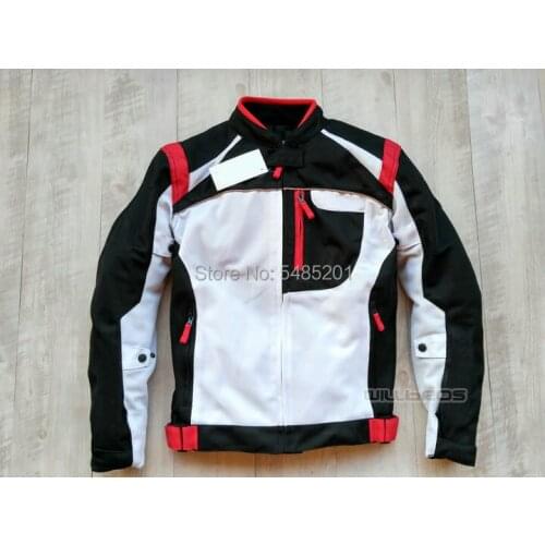 Blue Red Moto Riding Winter Jacket with Cotton Lining Windproof Warm Off-road GP Moto Clothes with Protectors