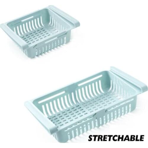 Storage Box Rack Shelf Holder Extendable Design Pull-out Container Organizer Stretchable for Refrigerator Partition Desk