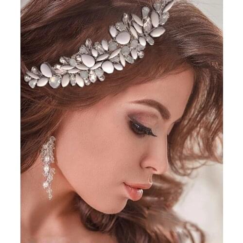 ZMHP270 Wedding Hair Accessories Bridal Jewelry in Hair Comb Decoration Headwear Handmade Metal Wreath Hair Clip for Bride