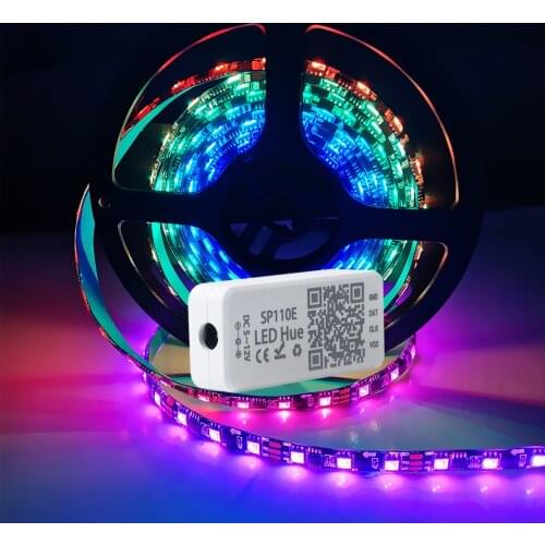 1m/2m/3m/4m/5m WS2811 LED Strip Lights RGB 60LEDs/m Waterproof Light Strip Kits with SP110E Bluetooth Led Controller Adapter 12V