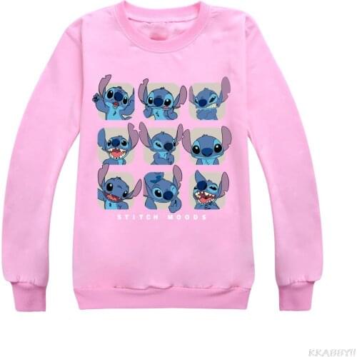 Disney Stitch Boys and girls Sweatshirt Boys and girls universal cartoon T-shirt clothing Spring fall kids casual sweatshirt