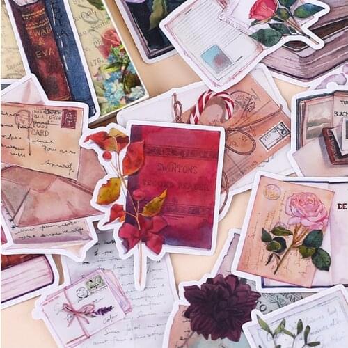 Vintage Book Letter Material Sticker DIY Scrapbook Base Collage Mobile Phone Diary Album TAG. Decorative Material