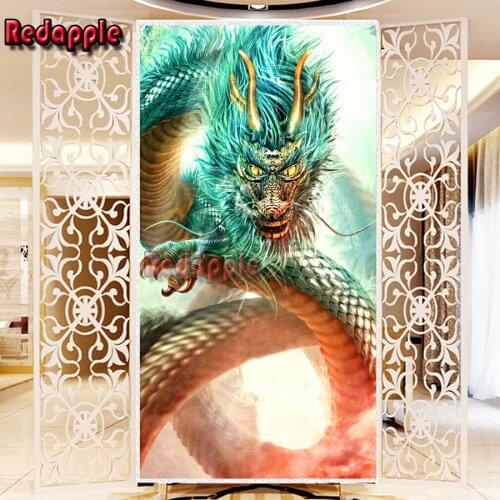 Domineering Chinese Dragon DIY 5D Diamond Wall Painting Mosaic Embroidery Square/Round Resin Rhinestone large size Porch decor