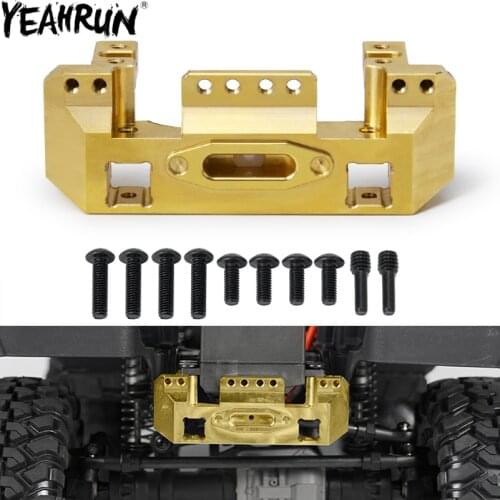 YEAHRUN Heavy Duty Brass Front Bumper with Servo Mount for 1/10 RC Crawler Car TRX-4 TRX4 Upgrade Parts