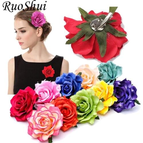 10PCS/LOT Rose Flower Hairpin Women Hair Clips Brooch Bridal/Bridesmaid Wedding Party Headwear Girls Festival Hair Accessories