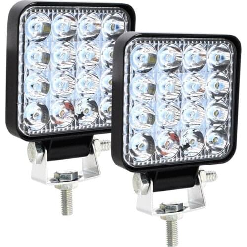 1/2/4Pcs Mini Led Work Light Bar Square Spotlight 4Inch 48W Work Light Headlight For Truck Off Road Night Driving Light For SUV