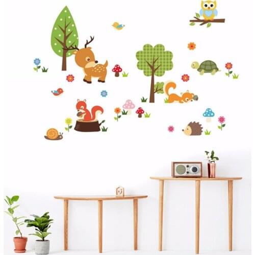 1pc Lovely Zoo Animals Wall Stickers Waterproof Stickers Home Art Decal Decor Kids Nursery Baby Room Decoration Mayitr New