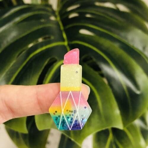 1pcs Mixed shiny Fruit Lipstick Candy Color Flat Back Figurine DIY Girls Women Birthday Party Scrapbook Decor Home Craft