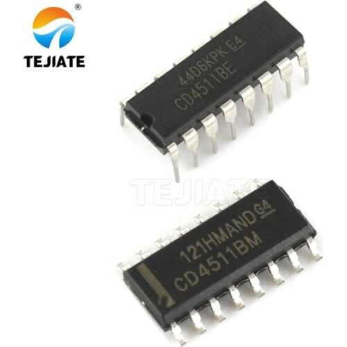 10PCS CD4511BE DIP16 CD4511/CD4511BM SOP-16 Encoder, decoder, multiplexer and demultiplexer BCD to 7 Segment New original