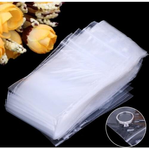 100pcs Resealable Plastic Seal Zip Lock Bags Transparent Clear Poly Bag 4cmx6cm