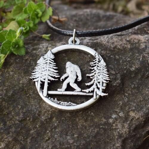 15pcs bigfoot necklace in the mountin pine tree camping jewelry
