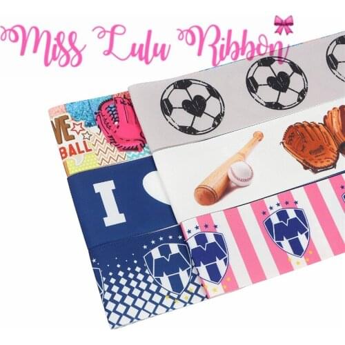 16mm-75mm Mexico Sports Team Series Printed Grosgrain/Elastic Ribbon Baseball Soccer Lover DIY Party Gift Decor 50yards/roll