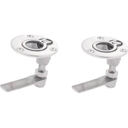 2pcs Boat Hatch Turning Lock Lift Ring Handle Latch- 2" - Marine Stainless Steel