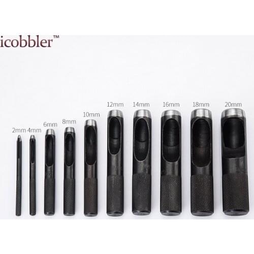 20pcs/set DIY Leather Hole Punch Tool Belt Watch Band Gasket Puncher Round Steel Hollow Punches Leather Hole Punching Tools Set