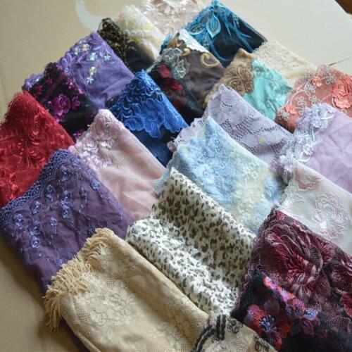 250g/1Lot(Random Color,Style Mixed,Each piece 0.5Yards to 4yards) Embroidered Scalloped Tulle Lace Wedding,Garment,Undergarment