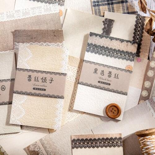 30pcs/lot Lace Manor Mix Material Paper Junk Journal Planner Scrapbooking Vintage Decorative DIY Craft Paper