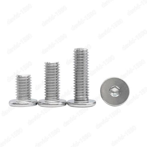 304 Stainless Steel Allen Hex Socket Utrathin Flat Head Screws M4 M5 Select