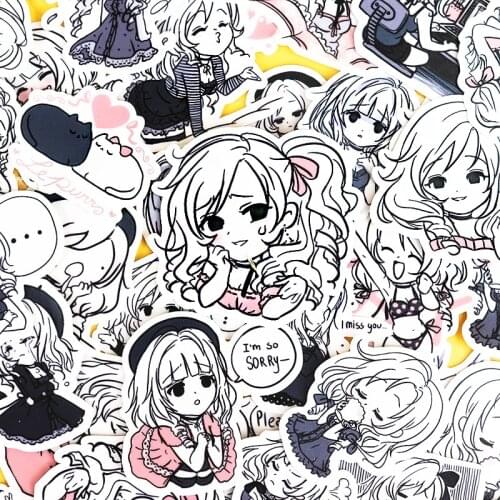 40pcs/pack Cute female girls Stickers Cartoon for Graffiti Laptop Luggage Moto Bike Bicycle Guitar Skateboard Children Toys