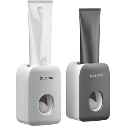 Automatic Toothpaste Dispenser Dust-proof Toothpaste Squeezers Toothbrush Holder Wall Mount Stand Bathroom Accessories Set