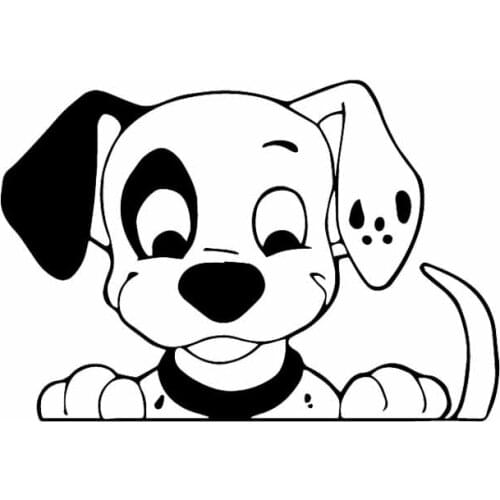 Dawasaru Dalmatian Dog Cartoon Car Sticker Cover Scratch Decal Laptop Suitcase Truck Motorcycle Auto Accessories PVC,15cm*10cm