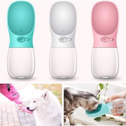 Pet Dog Fedding Bottle 350ml Food Grade Plastic Outdoor Travel Portable Pet Dog Cat Drinking Water Bottle Tool 3 Color