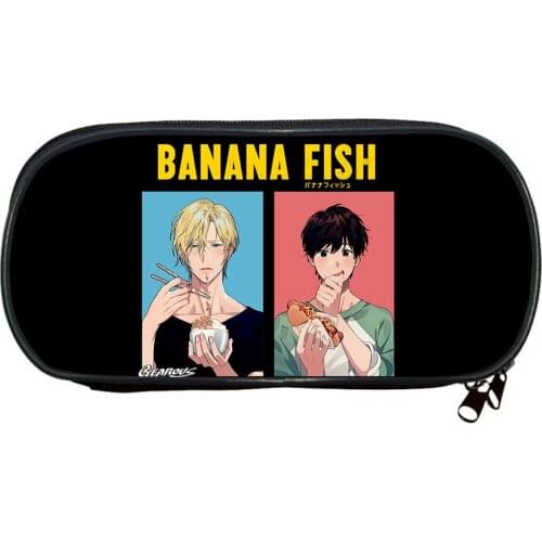 Anime Banana Fish Pencil case Cartoon Pencil Bags Women Make Up Case Kids School Supplies Stationery Boys Bookbag