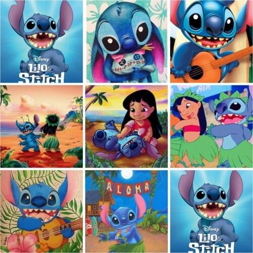 Canvas Paintings Disney Lilo and Stitch posters and prints Cartoon wall Art pictures for living room Home Decoration
