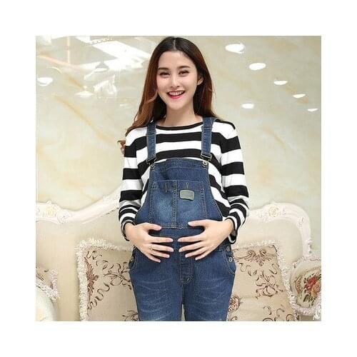 Belt Maternity Jumpsuits Jeans for Pregnant Women Overalls Jumpsuit for Pregnancy Maternity Clothes Loose Adjustable Bib Pants
