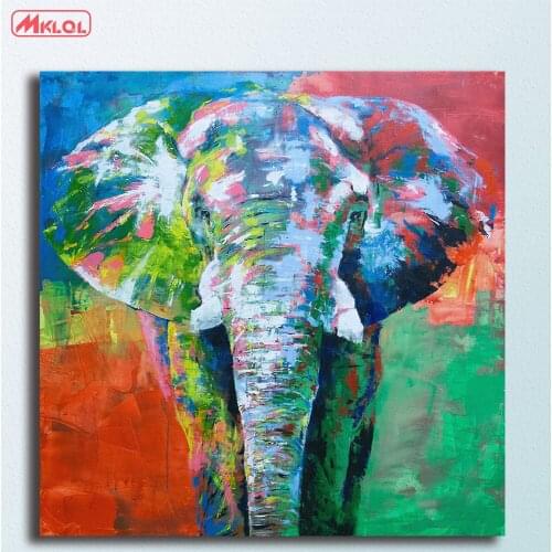Fashion Elephant pop art Oil Painting Wall Art Picture Paiting Canvas Paints Home Decor HD Print Painting Modern Wall Decor