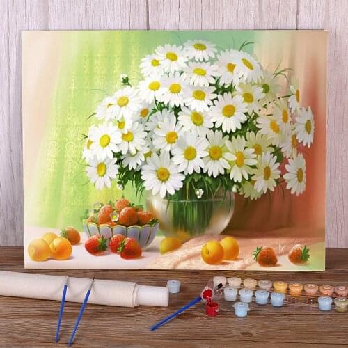 Flowers DIY Painting By Numbers Kit Oil Paints 40*50 Boards By Numbers Loft Picture For Kids Handicraft Art