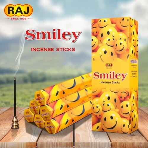 RAJ Natural India Stick Incense Bulk,Smiley Flavor Aroma Therapy,Clean Air Fragrance Relax,Yoga,Meditation,Refresh,Gift Pack