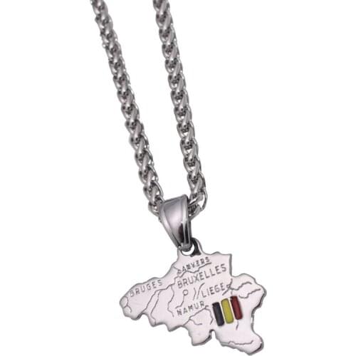 Belgium map pendant necklace , country map jewelry