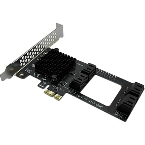 PCI-E SATA Card with 8-Port SATA3.0 6Gpbs PCI-E 1X Hard Drive Expansion Card Built-in Converter for Desktop PC Mining