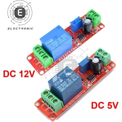 DC 5V/12V Timer Delay Relay Shield NE555 Timing Switch Adjustment Relay Controller Module 0~10S Brand New