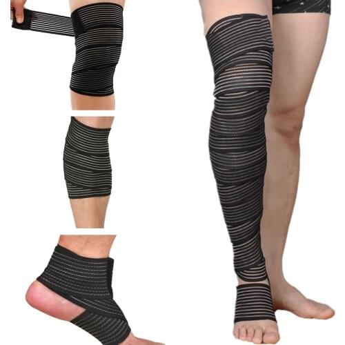 40cm~280cm Sport Elastic Bandage Compression Brace Wrist Knee Leg Ankle Elbow Calf Arm Protector Support Safety Wrap Band