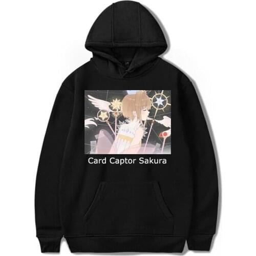 Sakura Card Captor Japan Anime Hoodie Coat Harajuku Thin Velvet Warm Tops Hooded Tracksuit Women Men Hip Hop Printed Sweatshirts