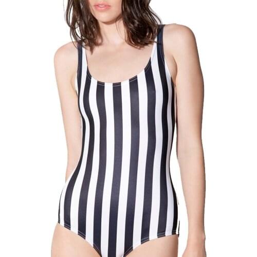 White Black Striped Swimwear One Piece Women S To 4XL Plus Size Sexy Swimsuit One Piece Maillot de Bain Femme