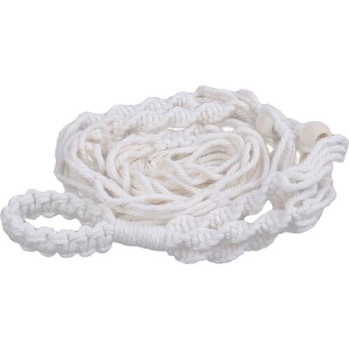 Macrame Plant Hangers Indoor Outdoor Hanging Planter Basket Cotton Rope With Beads 4 Legs 90Cm