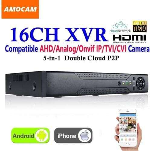New CCTV 16Channel XVR Video Recorder All HD 1080P 5-in-1 16 CH Super DVR Recording support AHD/Analog/Onvif IP/TVI/CVI Camera