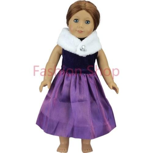 High quality purple dress+shawl fits for American girl 18" american girl doll alexander,girls doll